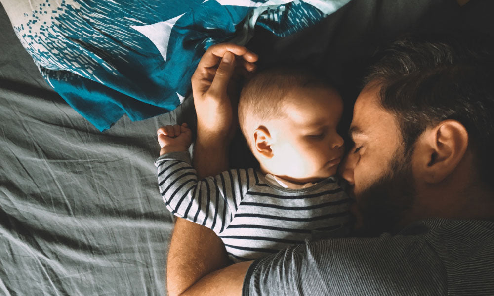 father and son sleeping