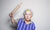 angry grand mother with rolling pin