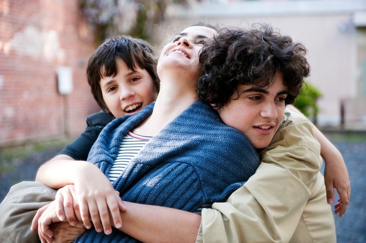 Family relationship expressing by hugging each other