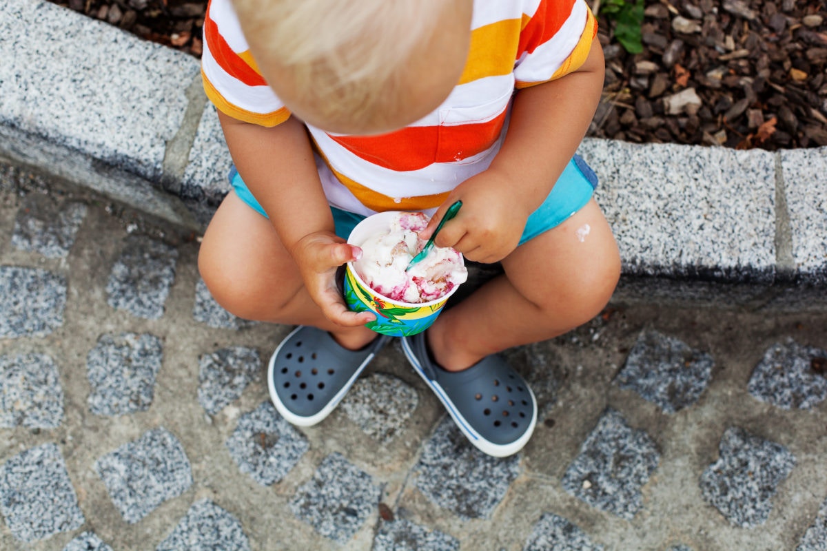 boy eating ice cream