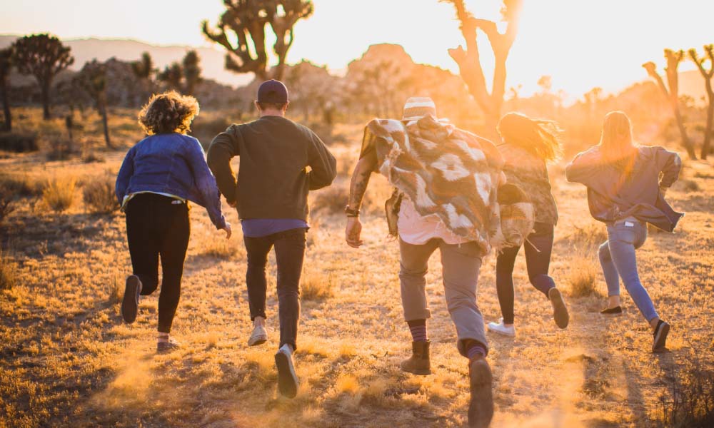 teenagers running