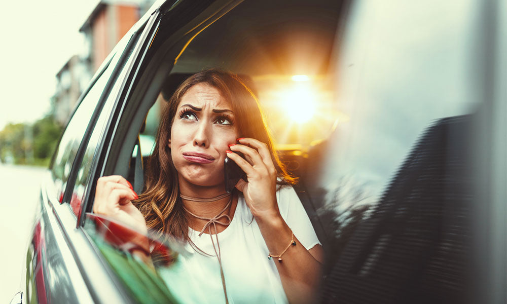 woman in car potty