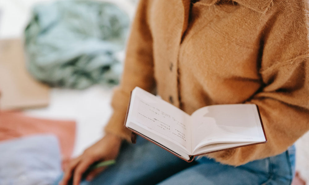 woman reading a book